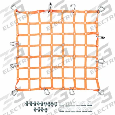 US NETTING Safety Netting System: 5 in Mesh Size, Perimeter Netting, Orange, 3 ft Lg - Hatch Safety Netting for Workers