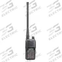 ICOM Handheld Two-Way Radio: Aviation, VHF, Analog, 6 W, 200 Channels, Alphanumeric, A16, 17 hr (MPN A16B 51 USA). Key specifications — Minimum Frequency: 118 MHz (Transmitter); Display Type: Alphanumeric; Maximum Frequency: 136.99166 MHz (Transmitter); FCC License Required: Yes.