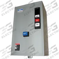 EATON IEC Magnetic Motor Starter: Non-Reversing, 3 Poles, Electronic Protection, 25 A, 480V AC (MPN ECX09G1CHA-R63/D). Key specifications — Brand: EATON; Pilot Lights Included: None; Auxiliary Contacts Included: 1NO/1NC.