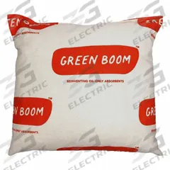GREEN BOOM Sorbent Pillow: 16 in x 16 in, Wheat Straw, 1 gal Volume Absorbed Per Pillow/Blanket, Box (MPN P1616S). Key specifications — Brand: GREEN BOOM; Color/Pattern: Beige; Material: Wheat Straw.