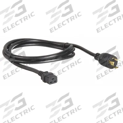 APC BY SCHNEIDER ELECTRIC Power Cord: 8 ft Lg, 3/12, L6-30P Plug, C19 Receptacle, SJT - Electronic Equipment Power Cords