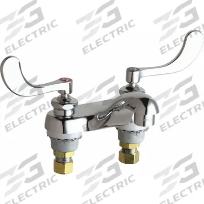 CHICAGO FAUCETS Lavatory Faucet: 802, Polished Chrome Finish, 1 gpm Flow Rate, Centerset - Centerset Handle Bathroom Faucets