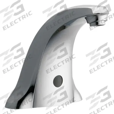 CHICAGO FAUCETS Sensor Faucet: E-Tronic 40, Cast Metal, Polished Chrome Finish, Centerset - Single-Post Sensor Bathroom Faucets