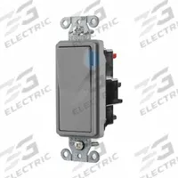 HUBBELL Wall Switch: Rocker Switch, Single Pole, Maintained, Gray, 120/277V AC, 20 A (MPN DS120STILGY). Key specifications — Illuminated: Yes; Voltage Rating: 120/277V AC.