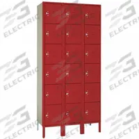 LYON Wardrobe Locker: 36 in x 18 in x 78 in, 6 Tiers, 3 Units Wide, Louvered, Padlock Hasp, Red, Red (MPN YFC53623SU). Key specifications — Locker Color: Red; Door Type: Louvered; Includes Number Plates: No; Brand: LYON; Assembled: Assembled; Color Family: Red.