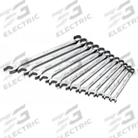 SK PROFESSIONAL TOOLS Combination Wrench Set: Alloy Steel, Chrome, 12 Tools, 15° Head Offset Angle (MPN 86040). Key specifications — attr309520: Chrome; attr309519: Alloy Steel; attr324929: SK PROFESSIONAL TOOLS; attr309512: Tray; attr309522: No; attr309533: Yes.
