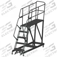 BALLYMORE Mobile Work Platform: 4.2 ft Platform Ht - Max, 24 in x 72 in, Steel, 800 lb Load Capacity (MPN SEP5-2472). Key specifications — Folding: Not Foldable; Mobility: Rolling; Brand: BALLYMORE; Color: Gray; Height Adjustability: Fixed Height; Includes Handrails: Handrails Included; Locking Mechanism: Foot-Activated Step Lock; Handrails: Includes Handrails.