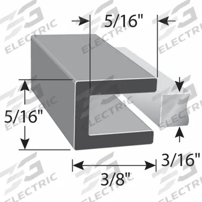 TRIM LOK Edge Trim: Neoprene, For 3/16 in Material Thick, Square, 3/8 in Leg Lg - Neoprene Rubber Edging