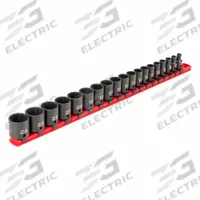 TEKTON Impact Socket Set: 3/8 in Drive Size, Small Set (0-50 pieces) Set Size, 19 Pieces, Metric (MPN SID91114). Key specifications — attr1204251: TEKTON; attr1215453: 3/8 in; attr1215454: 6 mm to 24 mm; attr1224229: Friction.