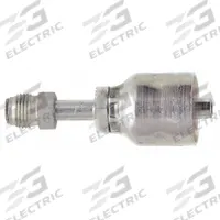 PARKER Hydraulic Crimp Fitting: Steel x Steel, Straight, -4 For Hose Dash Size, Male x Genderless (MPN 12843-5-4). Key specifications — For Hose Dash Size: -4; Fitting Gender: Male x Genderless; Fitting Connection Type: Inverted Flare x Crimp; Thread Size: 1/2"-20; Brand: PARKER.