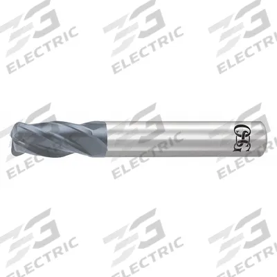 OSG Corner Radius End Mill: Carbide, WXL Coated, 4 Flute, 1/16" Mill Dia, 3/16" LOC - Carbide Corner-Radius End Mills for Hardened Materials