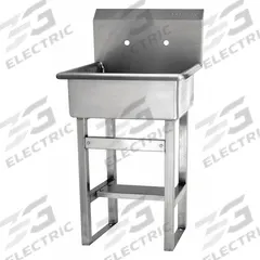 SANI-LAV Hand Sink: 46 1/2 in Overall Ht, 20 in Bowl Lg, 9 in Bowl Dp, 2 Faucet Holes, 16 ga (MPN 5248). Key specifications — Includes Side Splash: Side Splash Not Included; Brand: SANI-LAV.