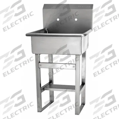 SANI-LAV Hand Sink: 46 1/2 in Overall Ht, 20 in Bowl Lg, 9 in Bowl Dp, 2 Faucet Holes - One-Station Freestanding Hand Sinks without Faucets