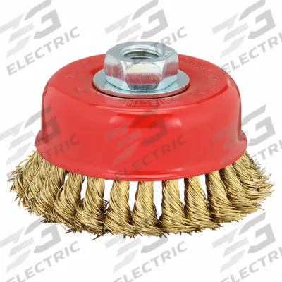 APPROVED VENDOR Cup Brush: Twisted Brass, 4 in Dia, 0.02 in Fill Dia - Nonsparking Heavy-Cleaning Brushes for Soft Materials