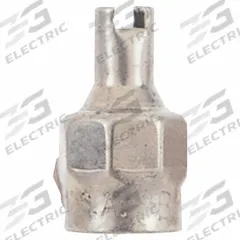 HALTEC Screwdriver Valve Cap: Tire Valve Caps, Screwdriver Seal, Hex, Silver, 1/2 in Overall Lg (MPN A-100-VC-2). Key specifications — Compatible Valve Size: Standard Bore; Color: Silver; Product Type: Tire Valve Caps; Shape: Hex; Design: Screwdriver Seal; Compatible Thread Size: 0.307-32; Material: Metal; Brand: HALTEC.