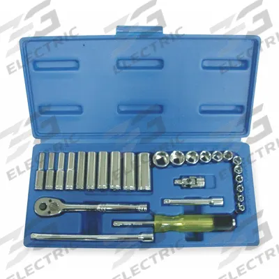 WESTWARD Socket Wrench Set: 1/4 in Drive, 27 Piece, 6-Point, SAE - SAE Socket Sets with Drive Tools