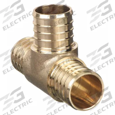 ZURN Barbed Tee: Brass, Crimp - Crimp-On Brass Barbed Tube Fittings