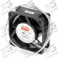 DAYTON Axial Fan: 18 cfm Airflow @ 0.000 in SP, 2 3/8 in Ht, 1 in Dp, Lead Wires, IP20, 115V AC (MPN 2RTE4). Key specifications — Blade Material: Polybutylene; Housing Material: Polybutylene Terephthalate; Brand: DAYTON.