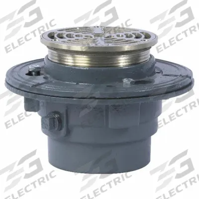 Watts Floor Drain: 4 1/4 in Overall Dia, 5 in Grate Size, 4 in Nominal Pipe Size - Height Adjustable Floor Drains