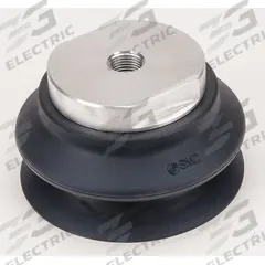 SMC Vacuum Pad Assembly: Bellows, M16x1.50, 100 mm Pad Dia, NBR, Black, 50A, 60.5 mm Pad Ht (MPN ZPT100HBN-B16). Key specifications — attr1019101: ZPT100HBN-B16; attr1019103: SMC; attr1019107: 50A.