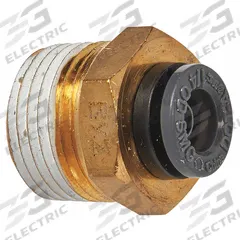 SUR&R Male Connector: NPT, Brass, 2 PK (MPN ABM240). Key specifications — Type: NPT; Material: Brass; Brand: SUR&R; Accessory Type: Straight Connector; Fitting Gender: Male.