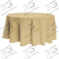 R&R TEXTILE Tablecloth: Round, Beige, Polyester, 71 in Dia (MPN AT-Signature-71R-7284-Beige). Key specifications — Material: Polyester; Brand: R&R TEXTILE.