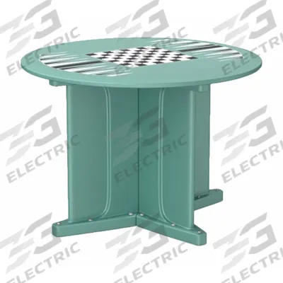 CORTECH Table: 29 in Overall Ht, 42 in Overall Dia, Game Top Included, Ballast Accepted - Round X-Base Tables