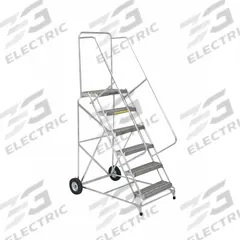 BALLYMORE Wheelbarrow Ladder: 4.2 ft Platform Ht, Assembled, No Locking Mechanism, Aluminum (MPN ALWB530G). Key specifications — attr1051219: Gray; attr1051213: BALLYMORE; attr1051229: Double Handrails; attr1085465: None.