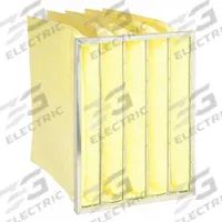 GRAINGER Pocket Air Filter: 24 in x 20 in x 22 in, MERV 14, Yellow, Synthetic, 5 Pockets (MPN 5M407). Key specifications — Display Sell UOM: EA; Brand: GRAINGER; Media Material: Synthetic; Performance Rating: MERV 14.
