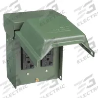GE Unmetered Surface Power Outlet: 20 A, 120V AC, 5-20R, Includes GFCI (MPN U012010GRP). Key specifications — attr952388: GE; attr981144: Yes; attr981149: Steel; attr981159: 3R.
