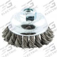 APPROVED VENDOR Cup Brush: Twisted Steel, 3 1/2 in Dia, 0.02 in Fill Dia, 5/8"-11 Arbor (MPN 66252838868). Key specifications — Brand: APPROVED VENDOR; Bristle Type: Standard Twist Knot Wire; Connection Size & Type: 5/8"-11 Arbor Hole.