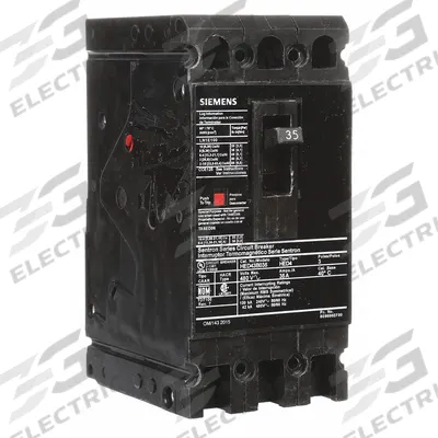 Siemens Molded Case Circuit Breaker: 35 A Amps, 42kA at 480V AC, Fixed, Load Side Lug - ED-Frame Siemens Molded Case Circuit Breakers