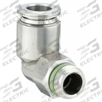 AIGNEP USA Push-Fit Elbow Fitting: 3/8 in OD x 1/4 in Pipe Size, Push-to-Connect x Universal Thread (MPN 60111X-06-04). Key specifications — Brand: AIGNEP USA; Thread Size A: 1/4-18.