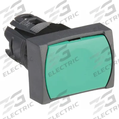 SCHNEIDER Flush Push Button: Green, 16 mm Mounting Size, Non-Metallic - Flush-Mount & Recessed Push-Button Operators