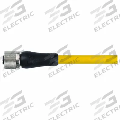 MURRELEKTRONIK Cordset: M12 Female Straight X Bare Wire, 5 Pins, Yellow, TPE, 5 m Cable Lg - Single-Ended Cordsets with TPE Jacket for Heaviest-Duty Applications