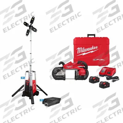 MILWAUKEE Band Saw Kit: 2 Batteries, 1 Charger, Tripod, 44 7/8 in Blade Lg - Milwaukee Cordless Band Saws