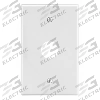 HUBBELL Wall Plate: Single Circular Opening, 1 Gang, White - General Purpose Wall Plates
