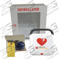 STRYKER PHYSIO-CONTROL AED Value Package: LIFEPAK CR2, Wall Cabinet with Alarm, Auto Mode, Stryker (MPN 99512-001267F). Key specifications — Shelf Life: 4 yr Battery; Included CPR Feedback: CPR Feedback Not Included; Battery Type: Li-MnO2; Pads Included: Adult AED Pads; Services Included: 1 yr Management.