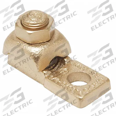 BURNDY Wire Connector: 3/0 AWG – 4/0 AWG Wire Sizes, 3/8 in Stud Size - Straight Mechanical Lugs