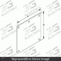 HAMMOND MANUFACTURING Wireway Cover Plate: 8 in Wd, 8 in Ht, 9 5/8 in Ht, Stainless Steel (MPN 1487EHSS). Key specifications — attr2555: HAMMOND MANUFACTURING; attr2565: Stainless Steel.