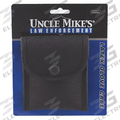UNCLE MIKES UNCLE MIKE'S Glove Pouch: Black, Nylon, 7 in x 4 in - Duty Equipment Pouches