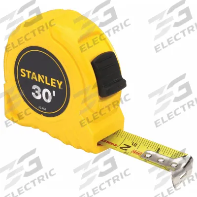 STANLEY Tape Measure: Nonmagnetic Single Hook Tip, 30 ft, Plastic - Standard (Inch) Tape Measures
