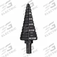 MILWAUKEE Step Drill Bit: 5 mm to 32.5 mm, Black Oxide HSS, 3-Flats Shank (MPN 48-89-9332). Key specifications — attr1234936: Not Impact Rated.
