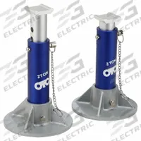 OTC Jack Stand: Pin Adjustment, 2 ton Load Capacity, 15 3/8 in Max Extended Ht, Round, 1 PR (MPN SA02). Key specifications — Base Shape: Round; Base Material: Aluminum; Saddle Shape: Flat/Rectangular; Brand: OTC.