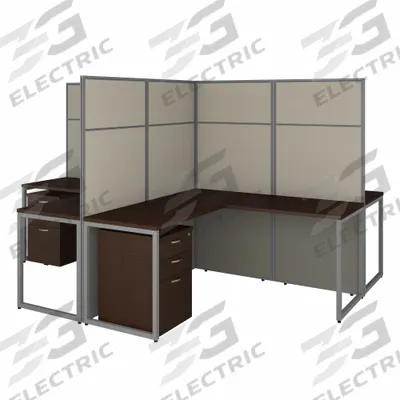 BUSH BUSINESS FURNITURE Modular Cubicle Workstation: 66 in Overall Ht, 119 in Overall Wd - Office Cubicles with Privacy Panels