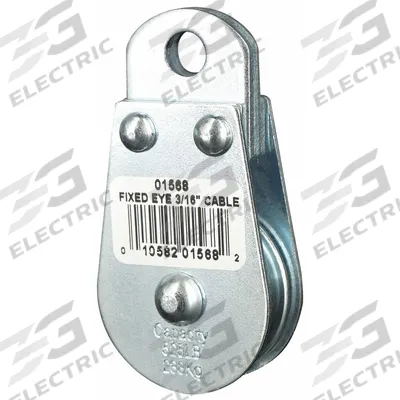 APPROVED VENDOR Pulley Block: Fixed, Upright Mount, Pulling, 525 lb Working Load Limit - Fixed-Eye Attached Pulley Blocks