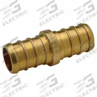 ZURN Barbed Fitting Coupling: 1 35/64 in ID x 1 1/4 in Pipe Size, Barbed x Barbed, Brass (MPN QQC86GX). Key specifications — Brand: ZURN; Connection Type: Barbed x Barbed.