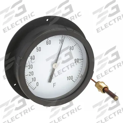 APPROVED VENDOR Analog Panel Mount Thermometer: 0°F to 100°F, ±1°F Scale Division - General Purpose Panel Mount Dial Thermometers