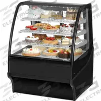 TRUE REFRIGERATION Refrigerated Merchandiser: 49 1/8 in x 36 1/4 in x 39 in, Black, Curved Glass (MPN TDM-R-36-GE/GE-B-W). Key specifications — attr1277723: TRUE REFRIGERATION; attr1277683: R-290; attr1277691: No; attr1277694: Black; attr1280716: Curved Glass; attr1280729: TDM.