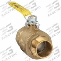APPROVED VENDOR Manual Two-Way Ball Valve: 1 1/2 in, Brass, Straight, MIP x FIP, Std Port Ball Port (MPN 107-327NL). Key specifications — Brand: APPROVED VENDOR; Handle: Lever.